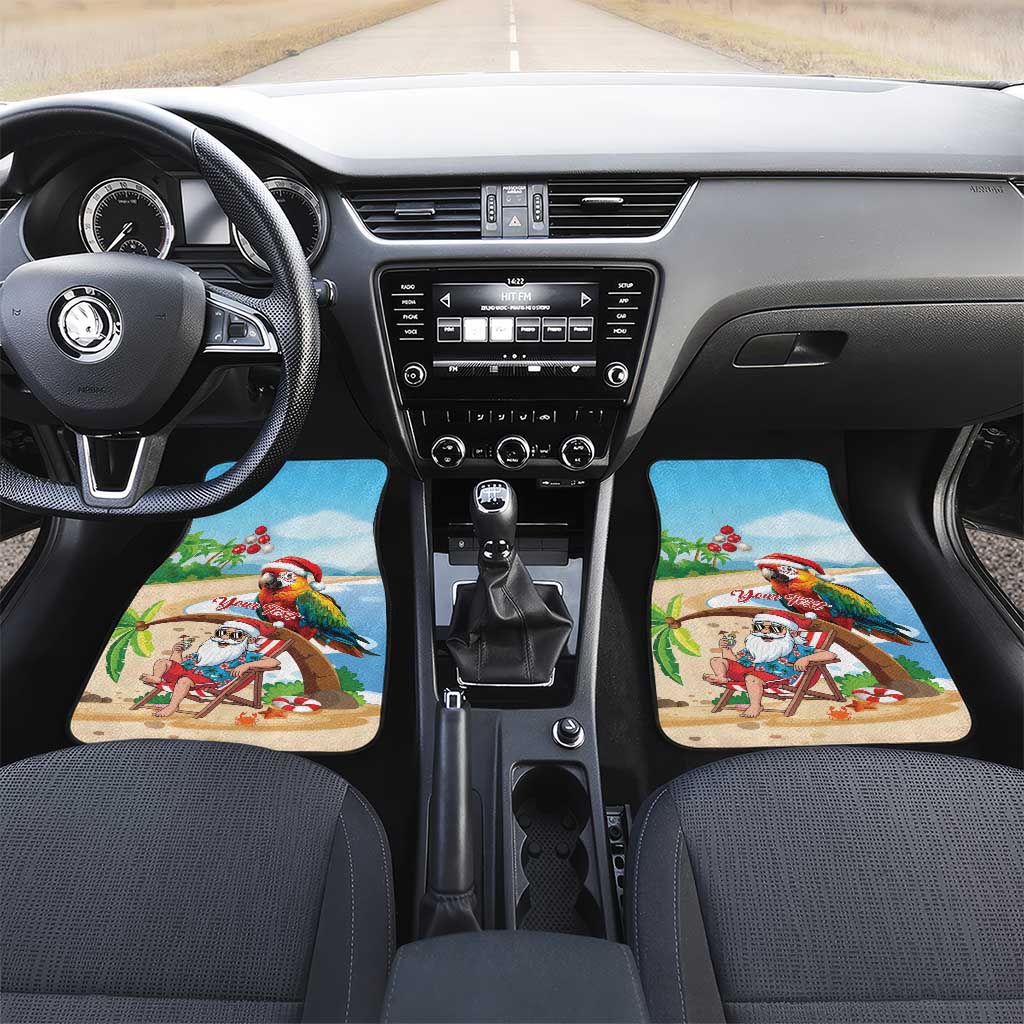 Personalized Hawaii Santa Parrot Christmas Car Mats Summer Vibe - Wonder Print Shop