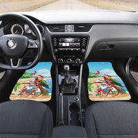 Personalized Hawaii Santa Parrot Christmas Car Mats Summer Vibe - Wonder Print Shop