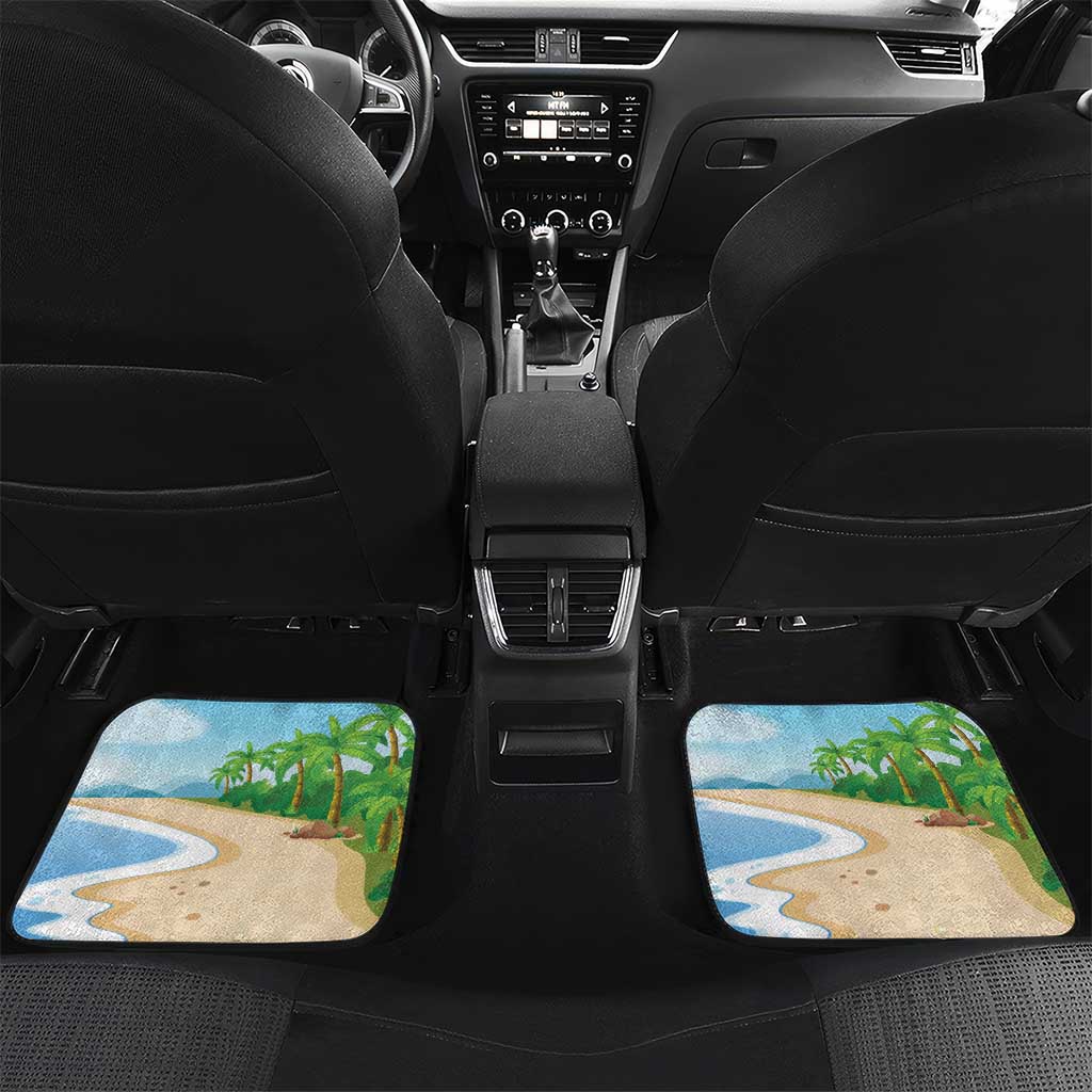 Personalized Hawaii Santa Parrot Christmas Car Mats Summer Vibe - Wonder Print Shop