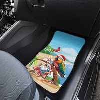 Personalized Hawaii Santa Parrot Christmas Car Mats Summer Vibe - Wonder Print Shop