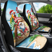 Hawaii Santa Parrot Christmas Car Seat Cover Summer Vibe - Wonder Print Shop