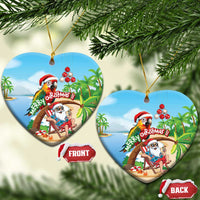 Hawaii Santa Parrot Christmas Ceramic Ornament Summer Vibe - Wonder Print Shop