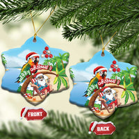 Hawaii Santa Parrot Christmas Ceramic Ornament Summer Vibe - Wonder Print Shop