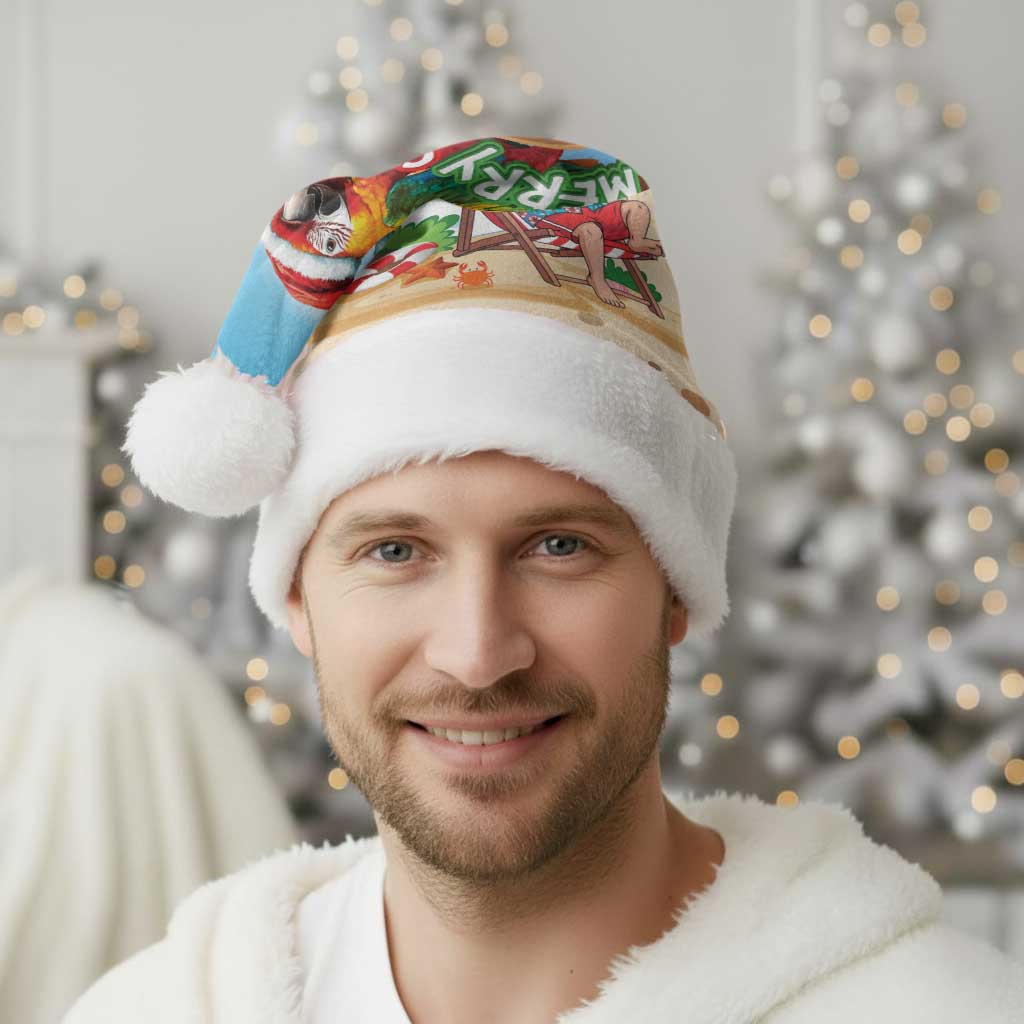 Hawaii Santa Parrot Christmas Santa Hat Summer Vibe - Wonder Print Shop
