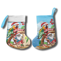 Hawaii Santa Parrot Christmas Stocking Summer Vibe - Wonder Print Shop