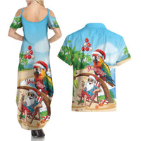 Personalized Hawaii Santa Parrot Christmas Couples Matching Summer Maxi Dress and Hawaiian Shirt Summer Vibe - Wonder Print Shop