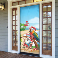 Personalized Hawaii Santa Parrot Christmas Door Cover Summer Vibe - Wonder Print Shop