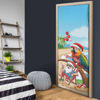Personalized Hawaii Santa Parrot Christmas Door Cover Summer Vibe - Wonder Print Shop