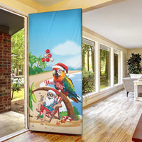 Personalized Hawaii Santa Parrot Christmas Door Cover Summer Vibe - Wonder Print Shop