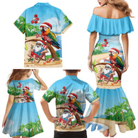 Personalized Hawaii Santa Parrot Christmas Family Matching Mermaid Dress and Hawaiian Shirt Summer Vibe - Wonder Print Shop