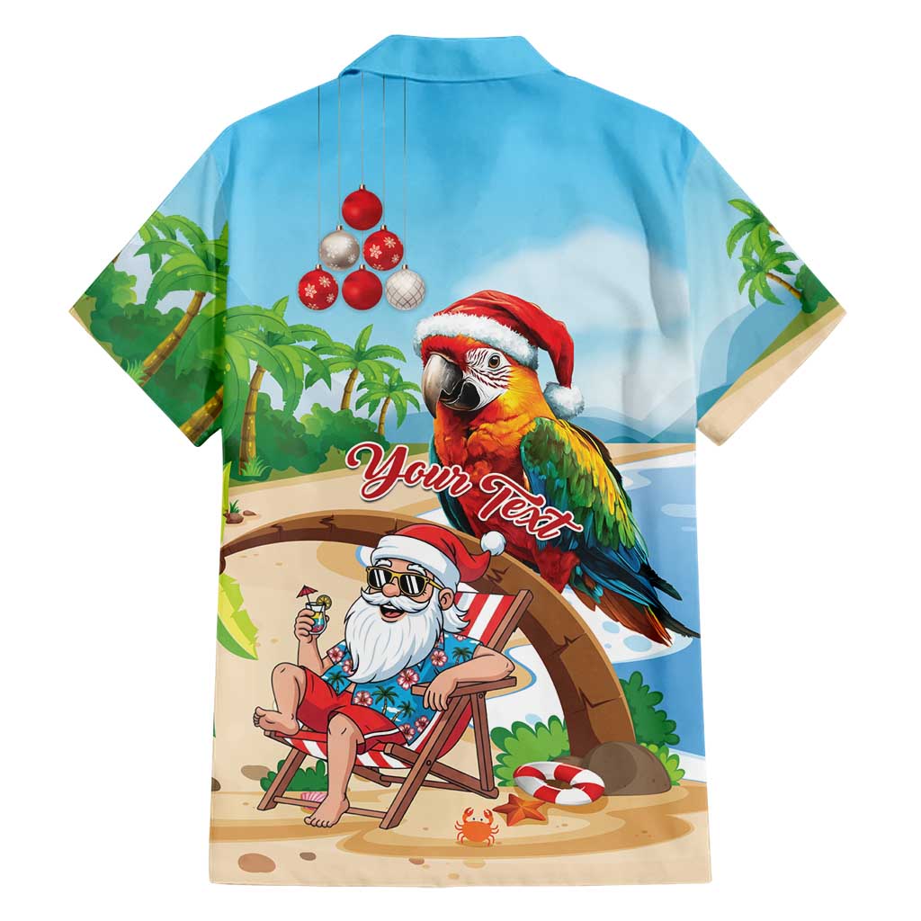 Personalized Hawaii Santa Parrot Christmas Family Matching Off Shoulder Maxi Dress and Hawaiian Shirt Summer Vibe - Wonder Print Shop