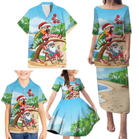 Personalized Hawaii Santa Parrot Christmas Family Matching Puletasi and Hawaiian Shirt Summer Vibe - Wonder Print Shop