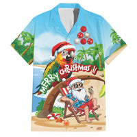 Personalized Hawaii Santa Parrot Christmas Family Matching Short Sleeve Bodycon Dress and Hawaiian Shirt Summer Vibe - Wonder Print Shop