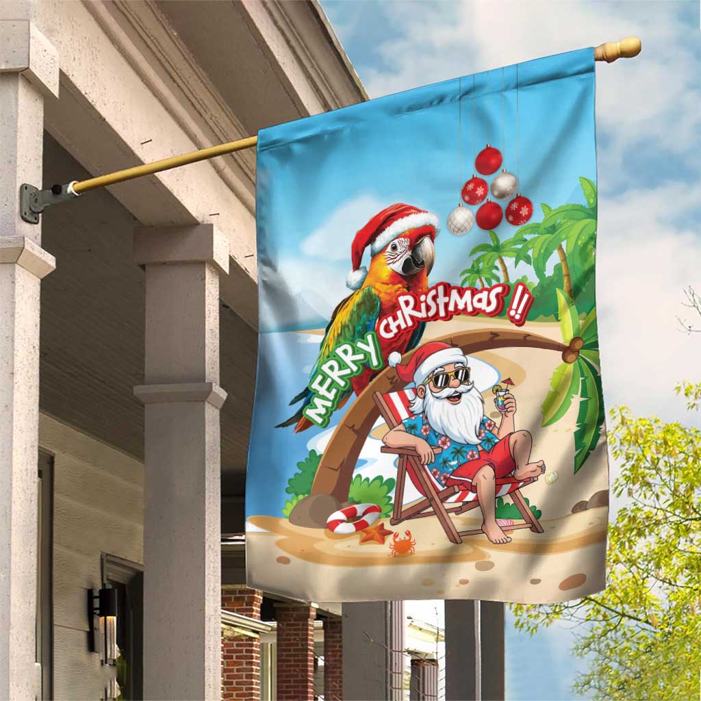 Hawaii Santa Parrot Christmas Garden Flag Summer Vibe - Wonder Print Shop