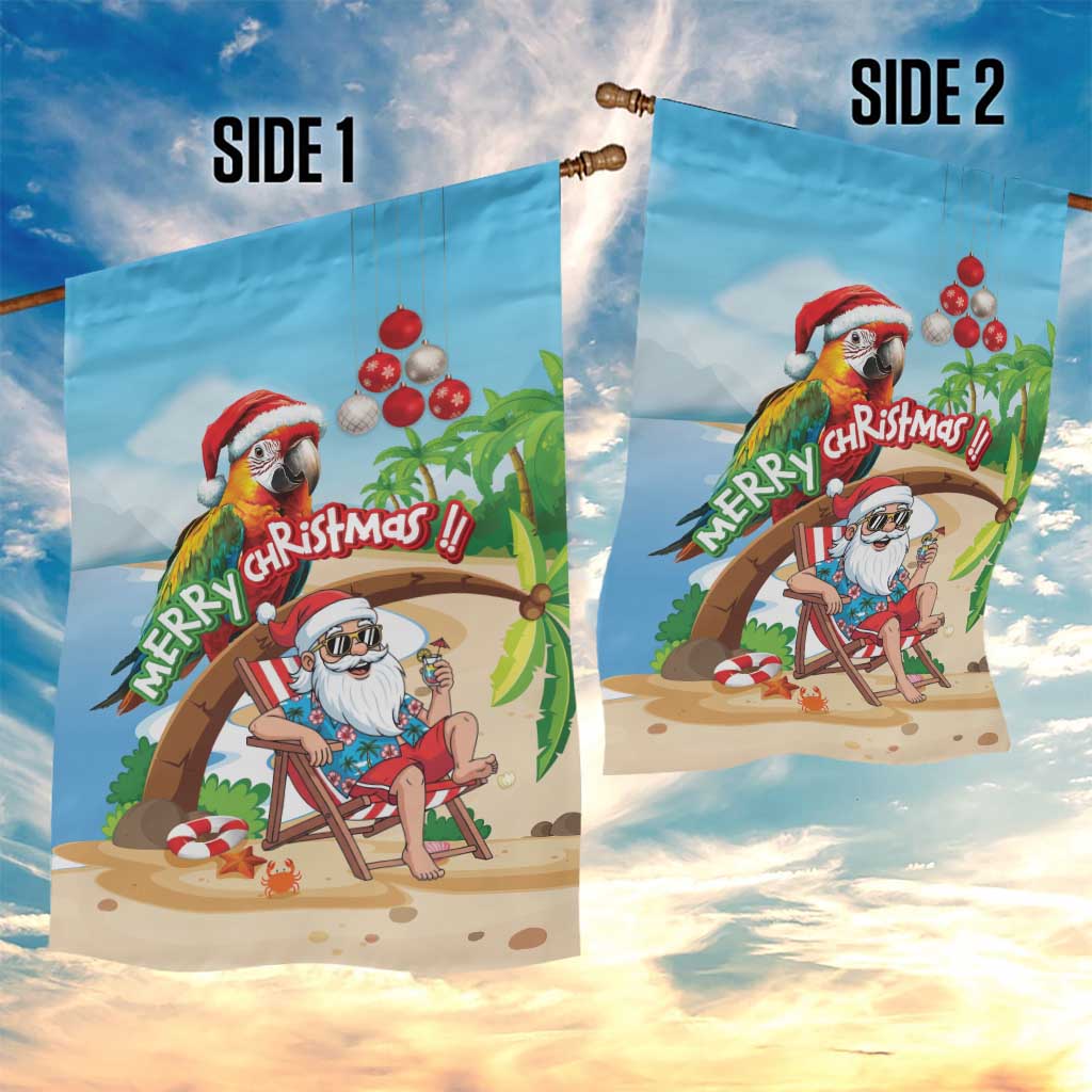 Hawaii Santa Parrot Christmas Garden Flag Summer Vibe - Wonder Print Shop