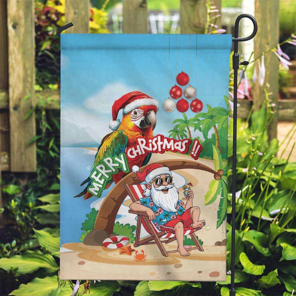 Hawaii Santa Parrot Christmas Garden Flag Summer Vibe - Wonder Print Shop