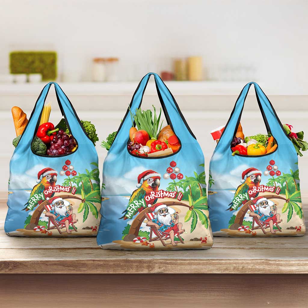 Hawaii Santa Parrot Christmas Grocery Bag Summer Vibe - Wonder Print Shop