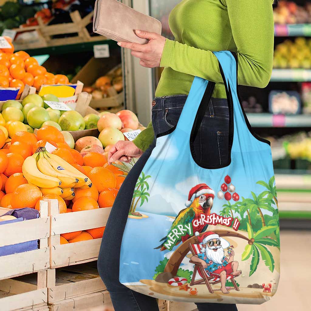 Hawaii Santa Parrot Christmas Grocery Bag Summer Vibe - Wonder Print Shop