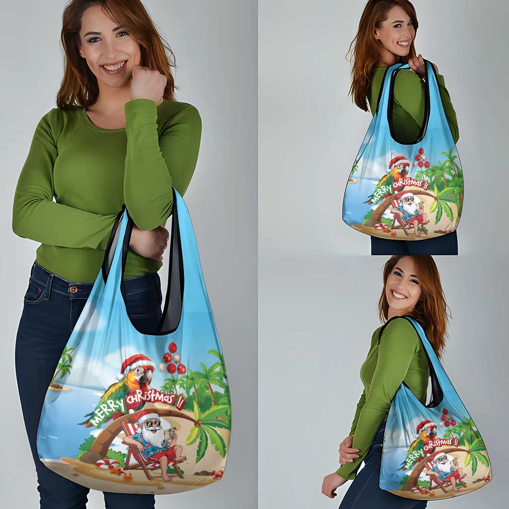 Hawaii Santa Parrot Christmas Grocery Bag Summer Vibe - Wonder Print Shop