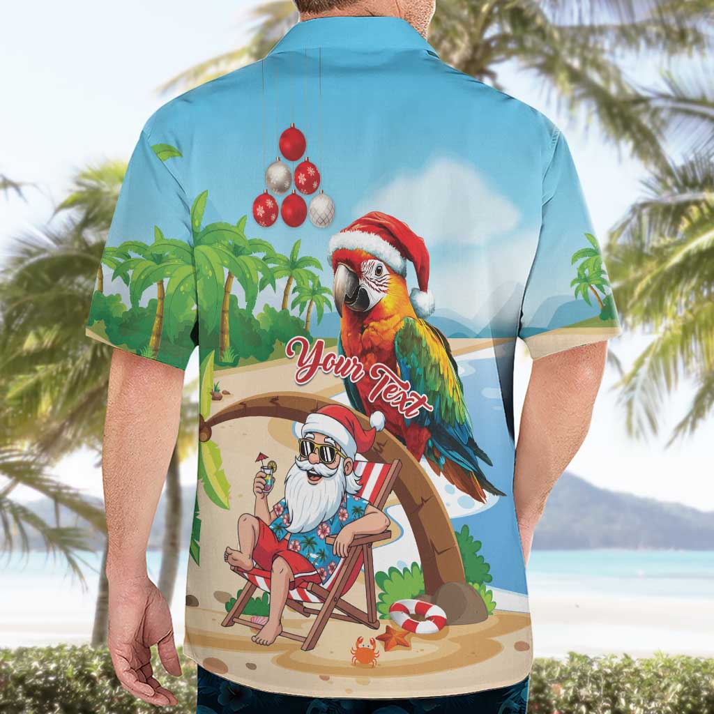 Personalized Hawaii Santa Parrot Christmas Hawaiian Shirt Summer Vibe - Wonder Print Shop