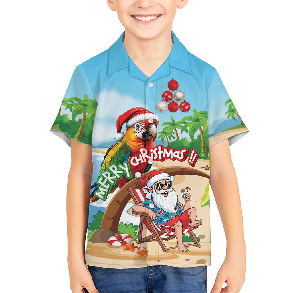 Personalized Hawaii Santa Parrot Christmas Hawaiian Shirt Summer Vibe - Wonder Print Shop