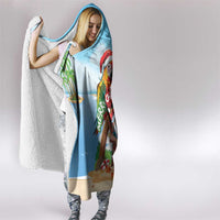 Hawaii Santa Parrot Christmas Hooded Blanket Summer Vibe - Wonder Print Shop