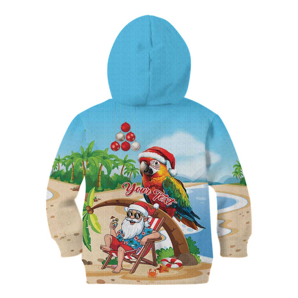 Personalized Hawaii Santa Parrot Christmas Kid Hoodie Summer Vibe - Wonder Print Shop