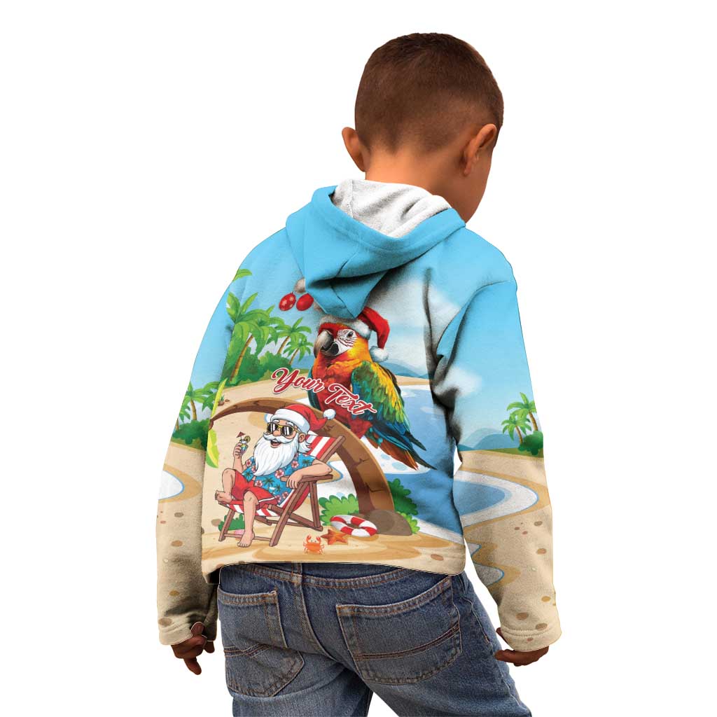 Personalized Hawaii Santa Parrot Christmas Kid Hoodie Summer Vibe - Wonder Print Shop