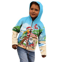 Personalized Hawaii Santa Parrot Christmas Kid Hoodie Summer Vibe - Wonder Print Shop