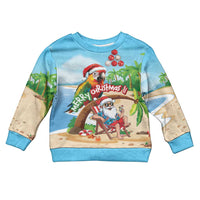 Personalized Hawaii Santa Parrot Christmas Kid Ugly Christmas Sweater Summer Vibe - Wonder Print Shop