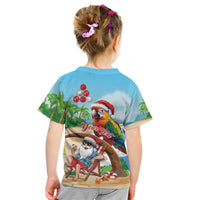 Personalized Hawaii Santa Parrot Christmas Kid T Shirt Summer Vibe - Wonder Print Shop