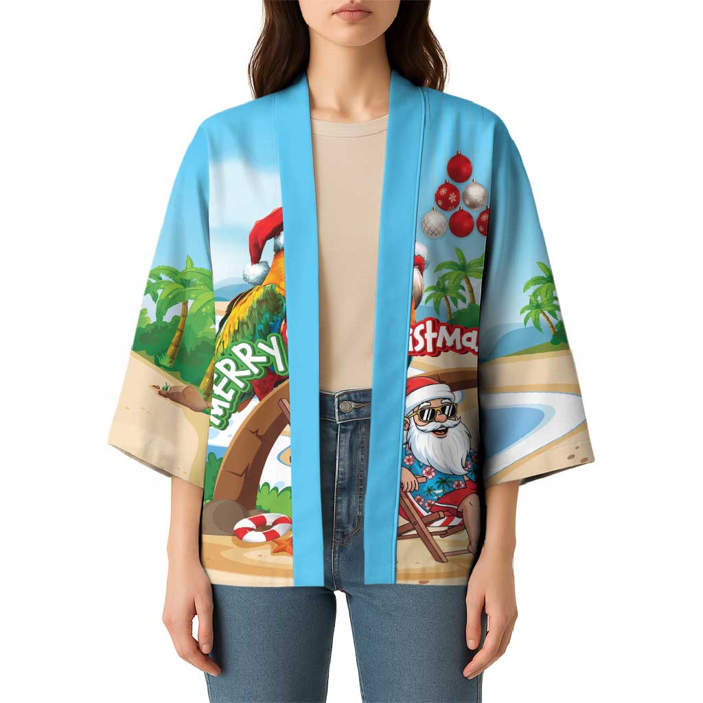 Personalized Hawaii Santa Parrot Christmas Kimono Summer Vibe - Wonder Print Shop