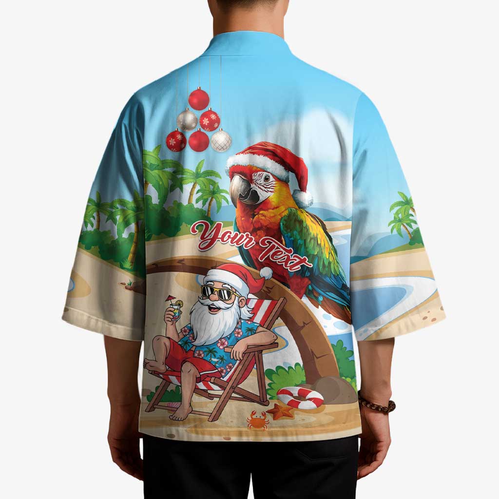 Personalized Hawaii Santa Parrot Christmas Kimono Summer Vibe - Wonder Print Shop