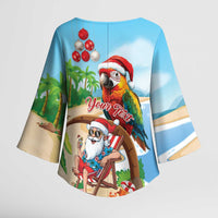 Personalized Hawaii Santa Parrot Christmas Kimono Sleeve Blouse Summer Vibe - Wonder Print Shop