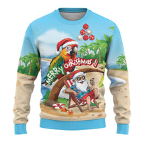 Personalized Hawaii Santa Parrot Christmas Ugly Christmas Sweater Summer Vibe - Wonder Print Shop
