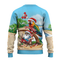 Personalized Hawaii Santa Parrot Christmas Ugly Christmas Sweater Summer Vibe - Wonder Print Shop