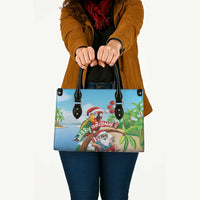 Hawaii Santa Parrot Christmas Leather Bag Summer Vibe - Wonder Print Shop