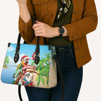 Hawaii Santa Parrot Christmas Leather Bag Summer Vibe - Wonder Print Shop
