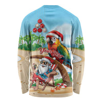 Personalized Hawaii Santa Parrot Christmas Long Sleeve Shirt Summer Vibe - Wonder Print Shop