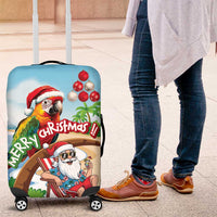 Hawaii Santa Parrot Christmas Luggage Cover Summer Vibe - Wonder Print Shop