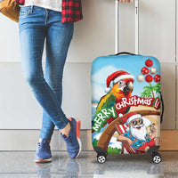 Hawaii Santa Parrot Christmas Luggage Cover Summer Vibe - Wonder Print Shop