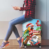 Hawaii Santa Parrot Christmas Luggage Cover Summer Vibe - Wonder Print Shop
