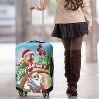 Hawaii Santa Parrot Christmas Luggage Cover Summer Vibe - Wonder Print Shop