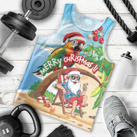 Personalized Hawaii Santa Parrot Christmas Men Tank Top Summer Vibe - Wonder Print Shop