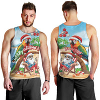 Personalized Hawaii Santa Parrot Christmas Men Tank Top Summer Vibe - Wonder Print Shop