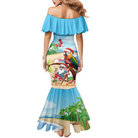 Personalized Hawaii Santa Parrot Christmas Mermaid Dress Summer Vibe - Wonder Print Shop