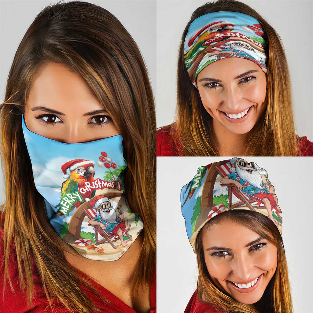 Hawaii Santa Parrot Christmas Neck Gaiter Summer Vibe - Wonder Print Shop