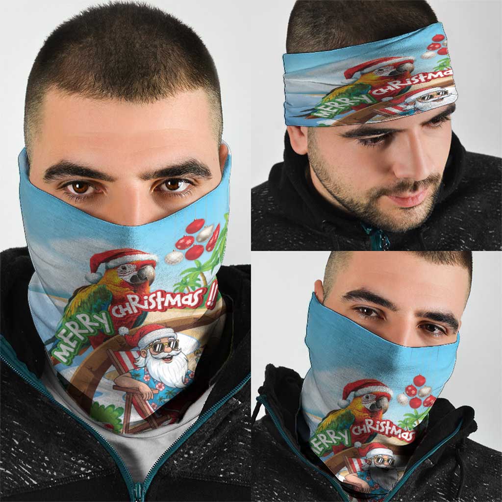 Hawaii Santa Parrot Christmas Neck Gaiter Summer Vibe - Wonder Print Shop