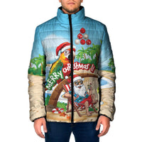 Personalized Hawaii Santa Parrot Christmas Padded Jacket Summer Vibe - Wonder Print Shop