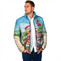 Personalized Hawaii Santa Parrot Christmas Padded Jacket Summer Vibe - Wonder Print Shop